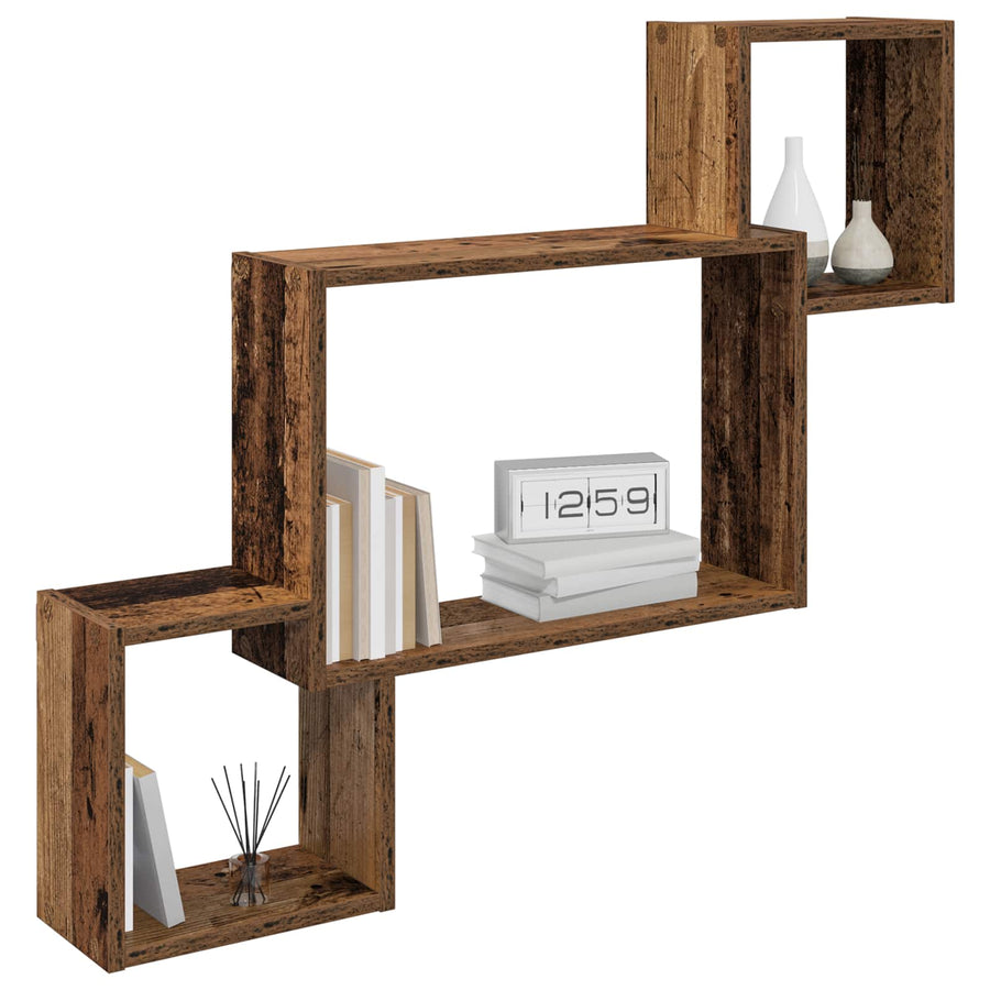 Wandplank Muurmontage Bruin 91,5 x 15 x 76 cm Bewerkt hout