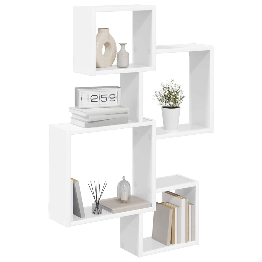 Wand Cube Planken Muurmontage Wit 64 x 13,5 x 91,5 cm