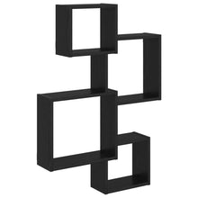 Wand Cube Planken Muurmontage Zwart 64 x 13,5 x 91,5 cm