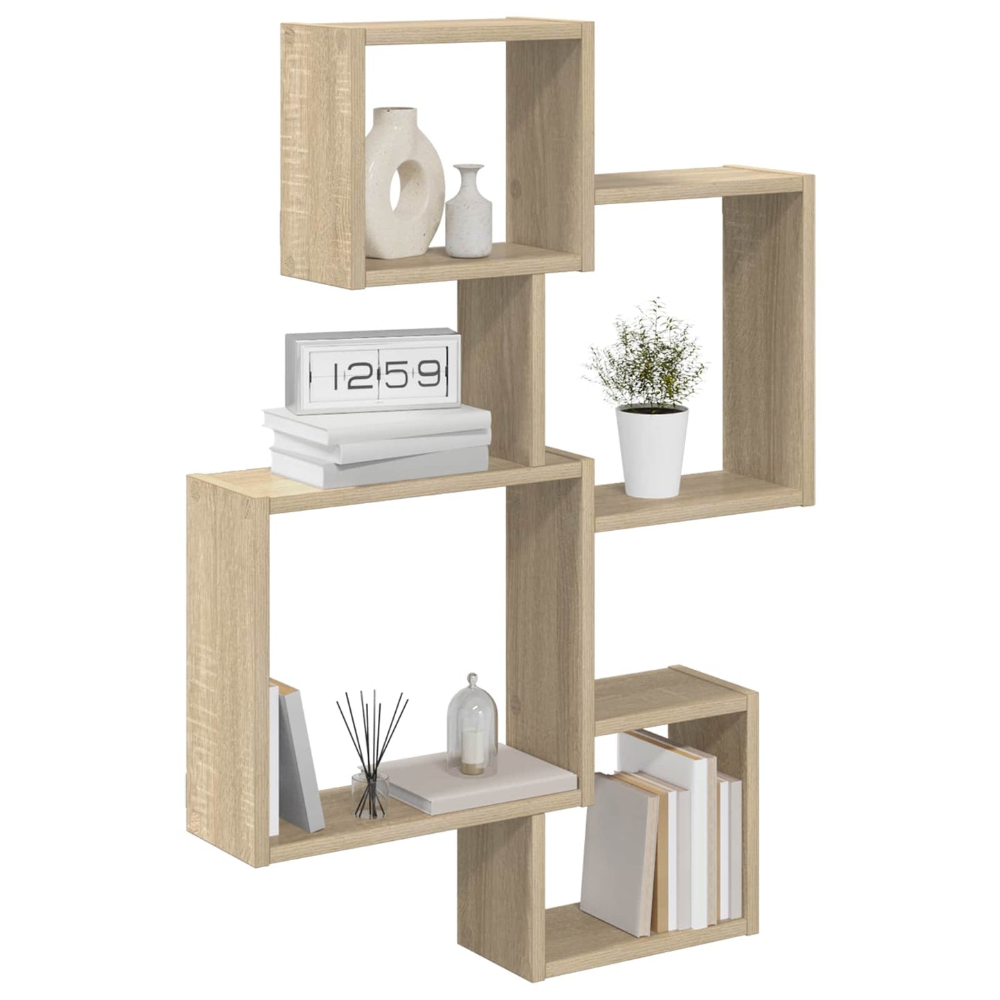 Wand Cube Planken Muurmontage Bruin 64 x 13,5 x 91,5 cm