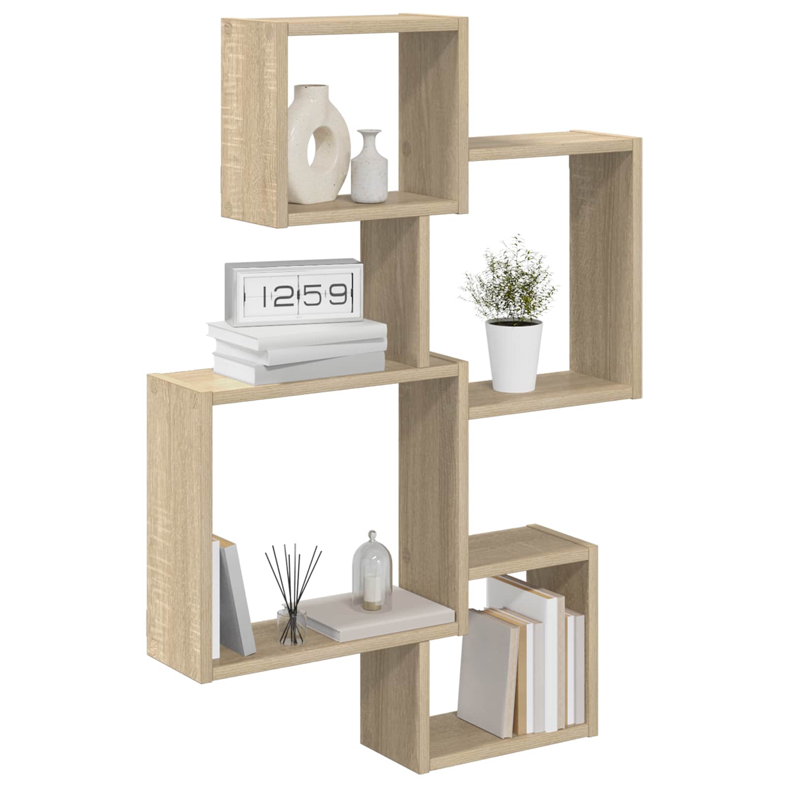 Wand Cube Planken Muurmontage Bruin 64 x 13,5 x 91,5 cm