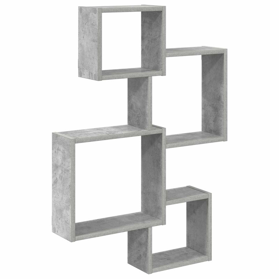 Wand Cube Planken Muurmontage Grijs 64 x 13,5 x 91,5 cm