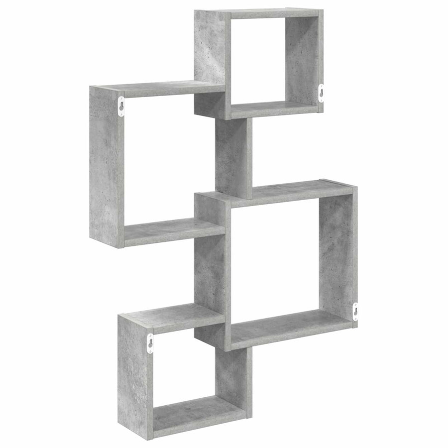 Wand Cube Planken Muurmontage Grijs 64 x 13,5 x 91,5 cm