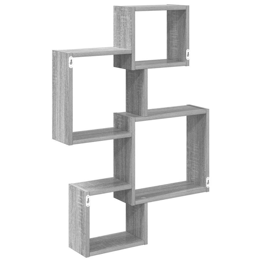 Wand Cube Planken Muurmontage Grijs 64 x 13,5 x 91,5 cm