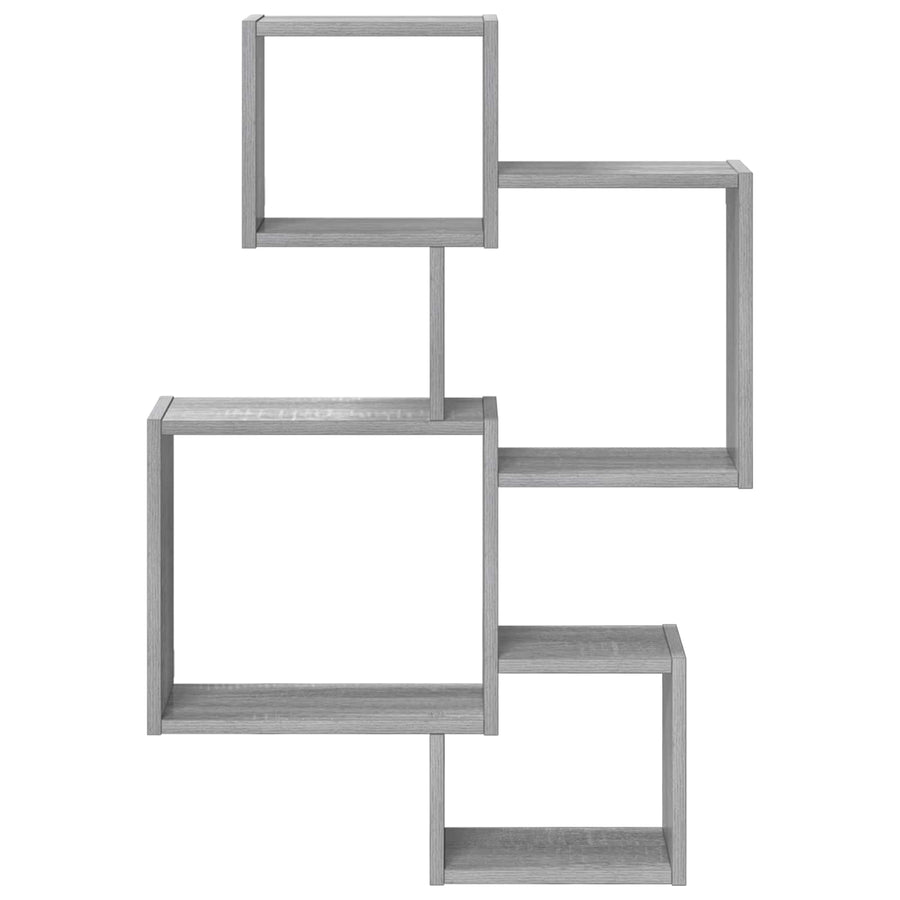 Wand Cube Planken Muurmontage Grijs 64 x 13,5 x 91,5 cm