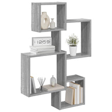 Wand Cube Planken Muurmontage Grijs 64 x 13,5 x 91,5 cm