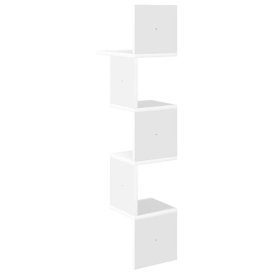 Wandplank Muurmontage Wit 32 x 21 x 107 cm Bewerkt hout