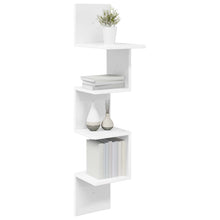 Wandplank Muurmontage Wit 32 x 21 x 107 cm Bewerkt hout