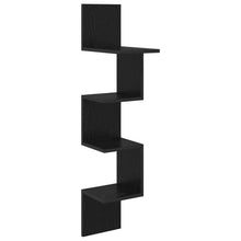 Wandplank Muurmontage Zwart 32 x 21 x 107 cm Bewerkt hout