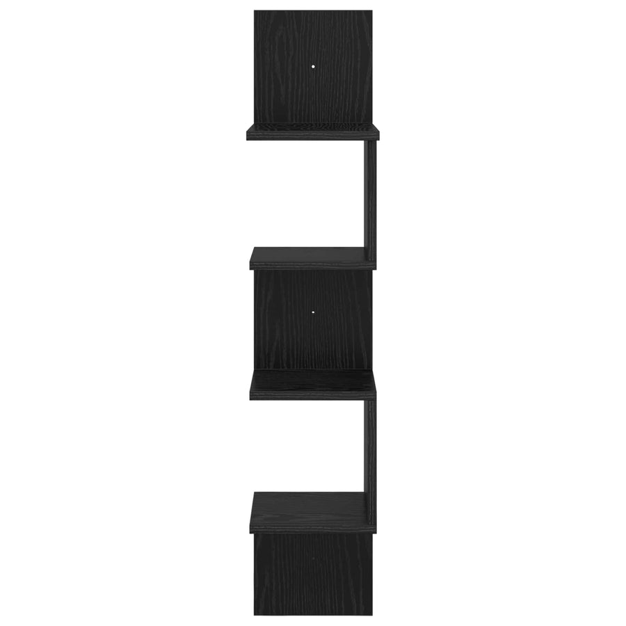 Wandplank Muurmontage Zwart 32 x 21 x 107 cm Bewerkt hout