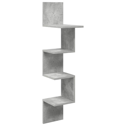 Wandplank Muurmontage Grijs 32 x 21 x 107 cm Bewerkt hout