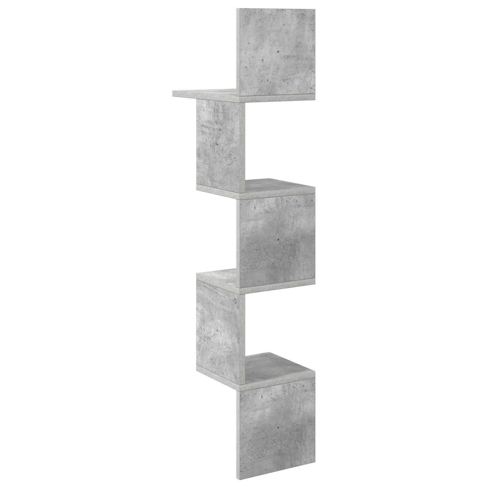 Wandplank Muurmontage Grijs 32 x 21 x 107 cm Bewerkt hout