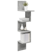 Wandplank Muurmontage Grijs 32 x 21 x 107 cm Bewerkt hout
