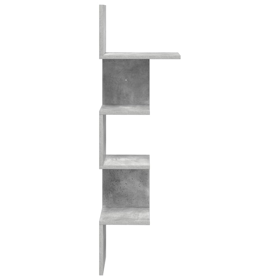 Wandplank Muurmontage Grijs 32 x 21 x 107 cm Bewerkt hout