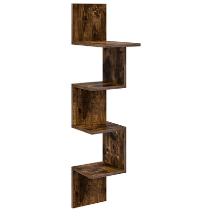 Wandplank Muurmontage Bruin 32 x 21 x 107 cm Bewerkt hout