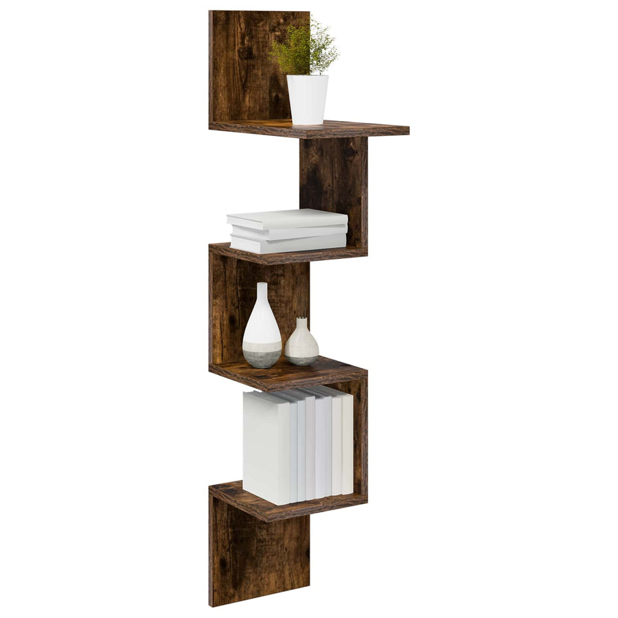 Wandplank Muurmontage Bruin 32 x 21 x 107 cm Bewerkt hout