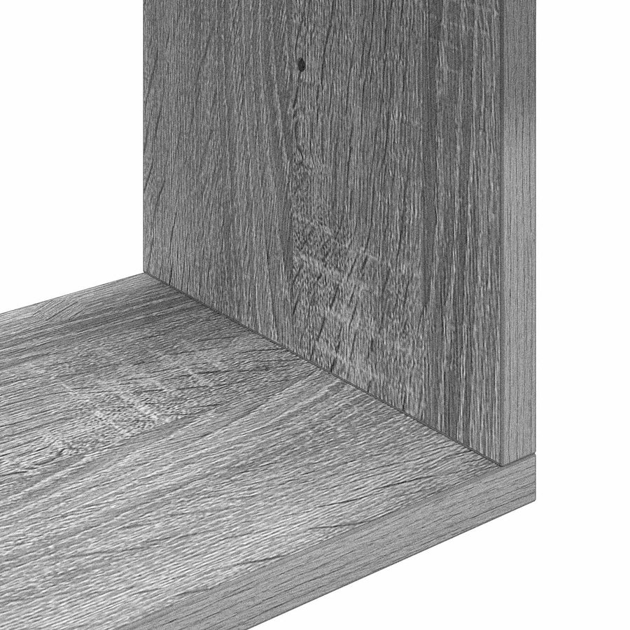 Wandplank Muurmontage Grijs 32 x 21 x 107 cm Bewerkt hout