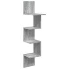 Wandplank 32x21x107 cm grijs bewerkt hout