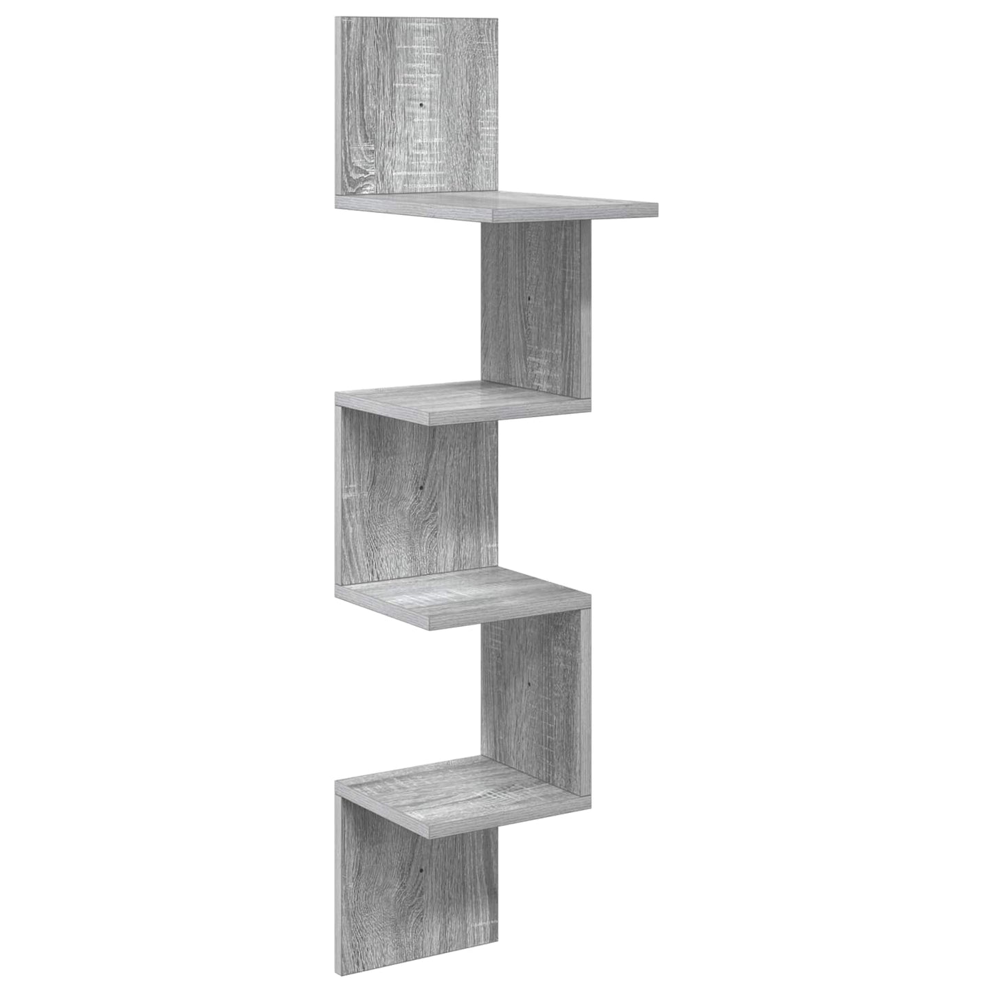 Wandplank Muurmontage Grijs 32 x 21 x 107 cm Bewerkt hout