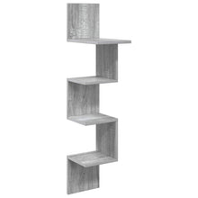 Wandplank Muurmontage Grijs 32 x 21 x 107 cm Bewerkt hout