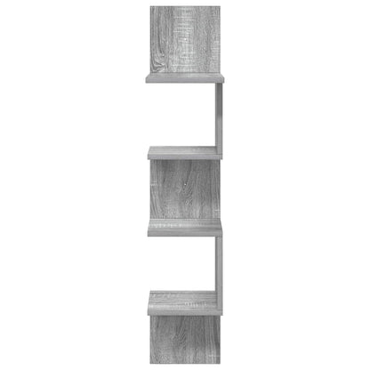 Wandplank Muurmontage Grijs 32 x 21 x 107 cm Bewerkt hout