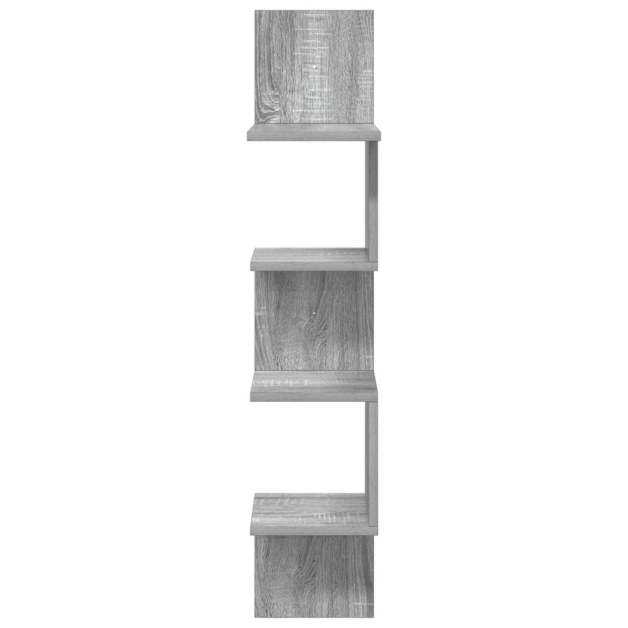 Wandplank Muurmontage Grijs 32 x 21 x 107 cm Bewerkt hout