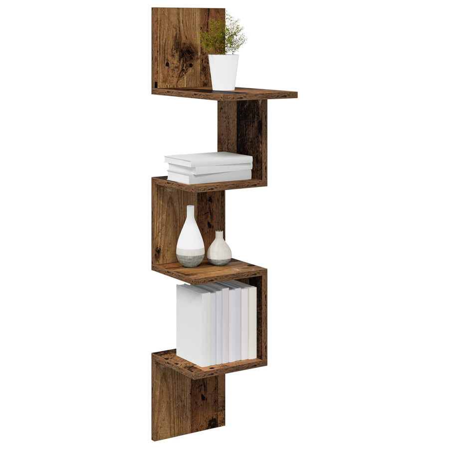 Wandplank Muurmontage Bruin 32 x 21 x 107 cm Bewerkt hout