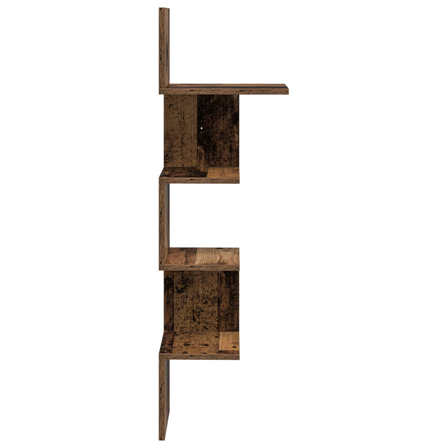 Wandplank Muurmontage Bruin 32 x 21 x 107 cm Bewerkt hout