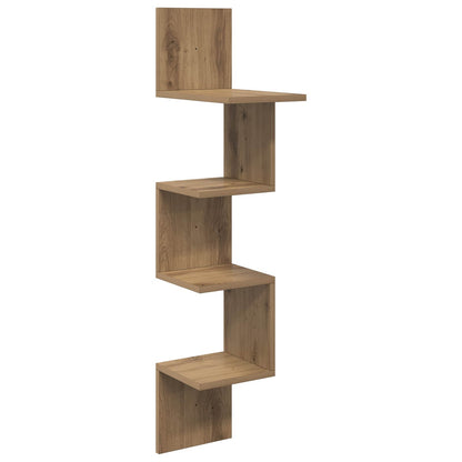 Wandplank Muurmontage Bruin 32 x 21 x 107 cm Bewerkt hout