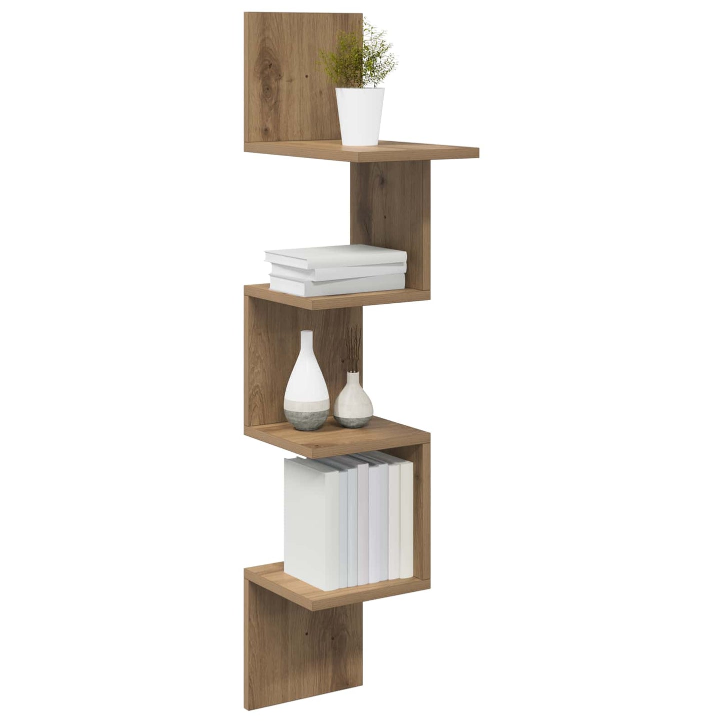 Wandplank Muurmontage Bruin 32 x 21 x 107 cm Bewerkt hout