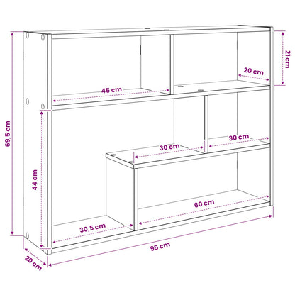 Wandplank Muurmontage Wit 95 x 20 x 69,5 cm Bewerkt hout