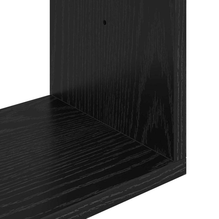 Wandplank Muurmontage Zwart 95 x 20 x 69,5 cm Bewerkt hout