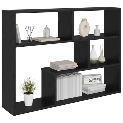 Wandplank Muurmontage Zwart 95 x 20 x 69,5 cm Bewerkt hout