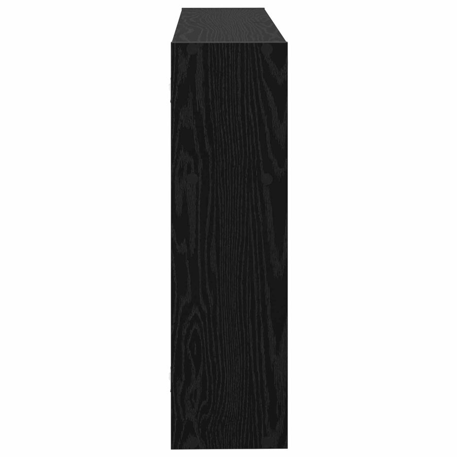 Wandplank Muurmontage Zwart 95 x 20 x 69,5 cm Bewerkt hout