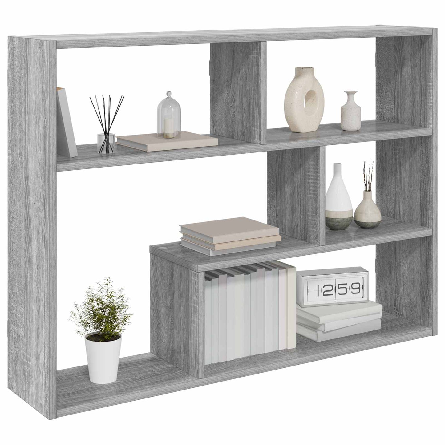 Wandplank Muurmontage Grijs 95 x 20 x 69,5 cm Bewerkt hout