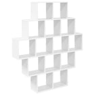 Wandplank Wit 120 x 20 x 136 cm Bewerkt hout