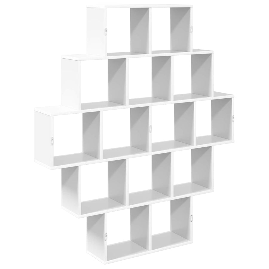 Wandplank Wit 120 x 20 x 136 cm Bewerkt hout