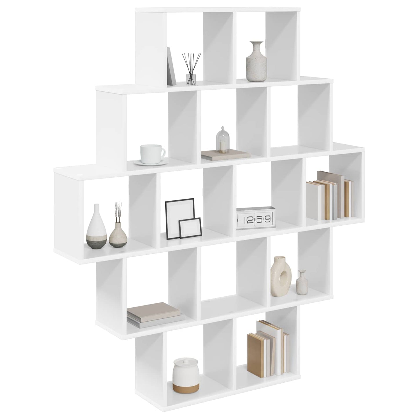 Wandplank Wit 120 x 20 x 136 cm Bewerkt hout