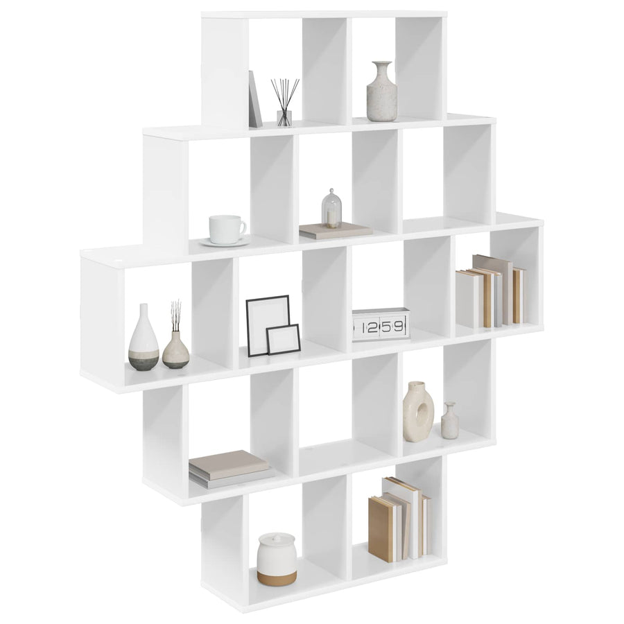 Wandplank Wit 120 x 20 x 136 cm Bewerkt hout