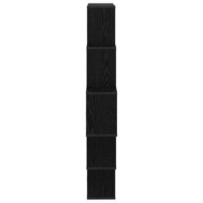 Wandplank Zwart eiken 120 x 20 x 136 cm Bewerkt hout