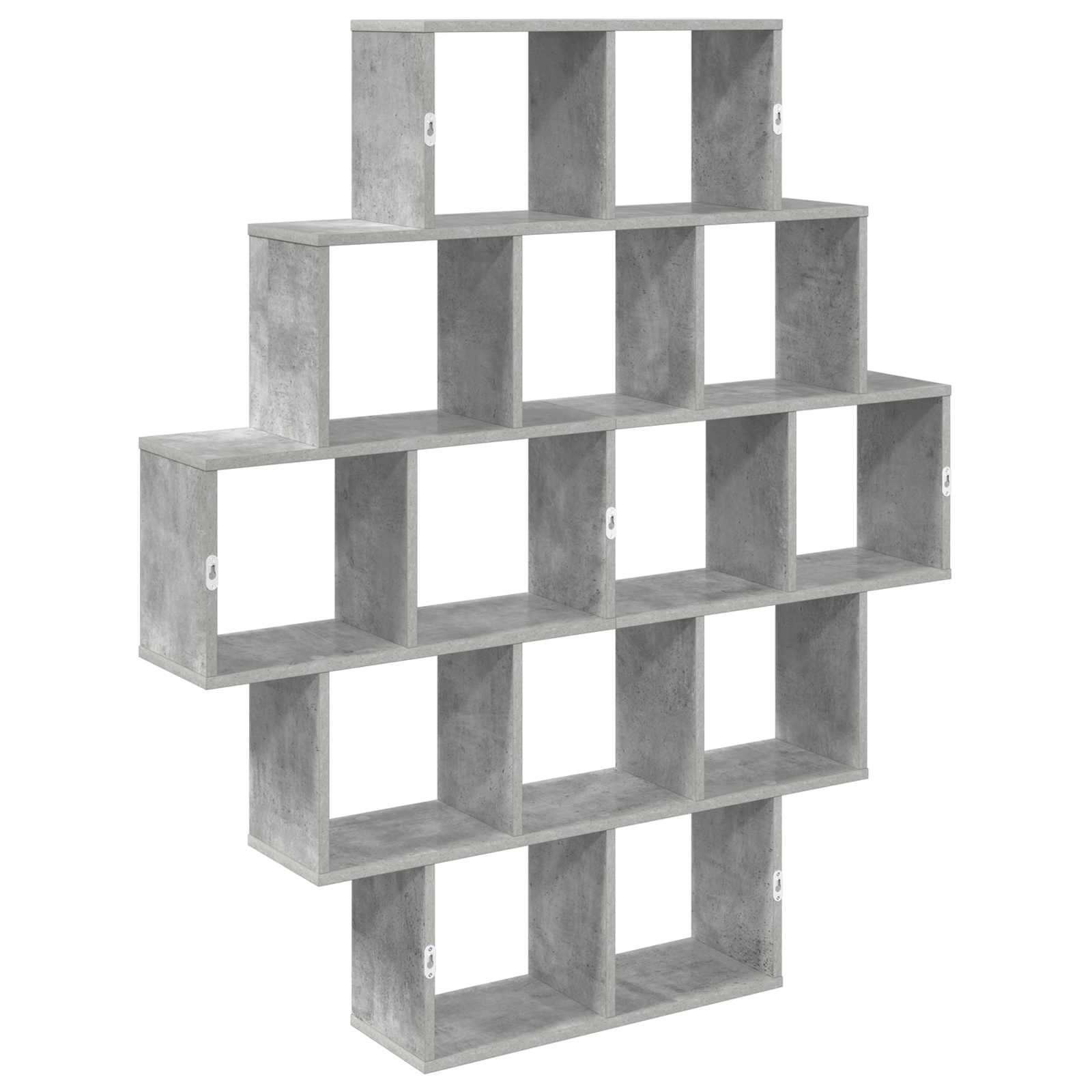 Wandplank Betongrijs 120 x 20 x 136 cm Bewerkt hout