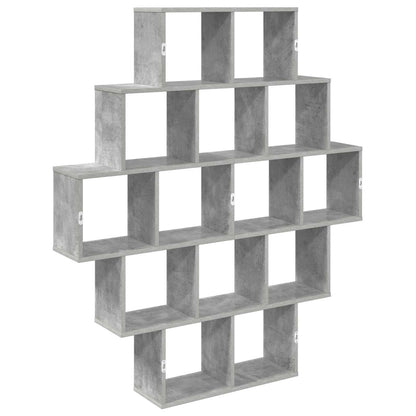 Wandplank Betongrijs 120 x 20 x 136 cm Bewerkt hout
