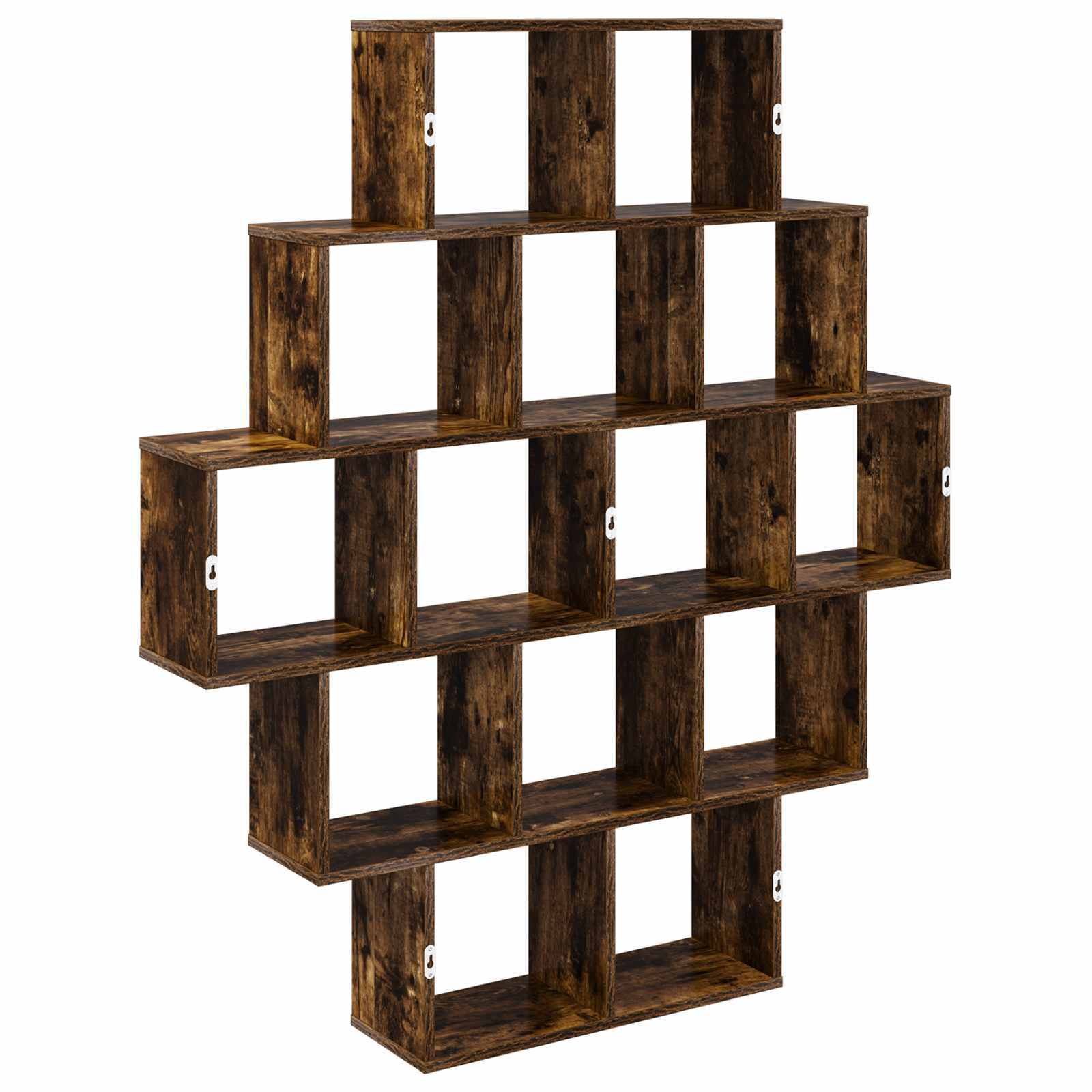 Wandplank Gerookt eiken 120 x 20 x 136 cm Bewerkt hout