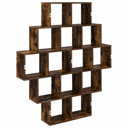 Wandplank Gerookt eiken 120 x 20 x 136 cm Bewerkt hout