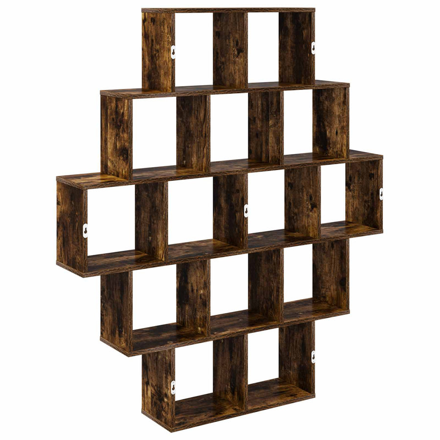 Wandplank Gerookt eiken 120 x 20 x 136 cm Bewerkt hout