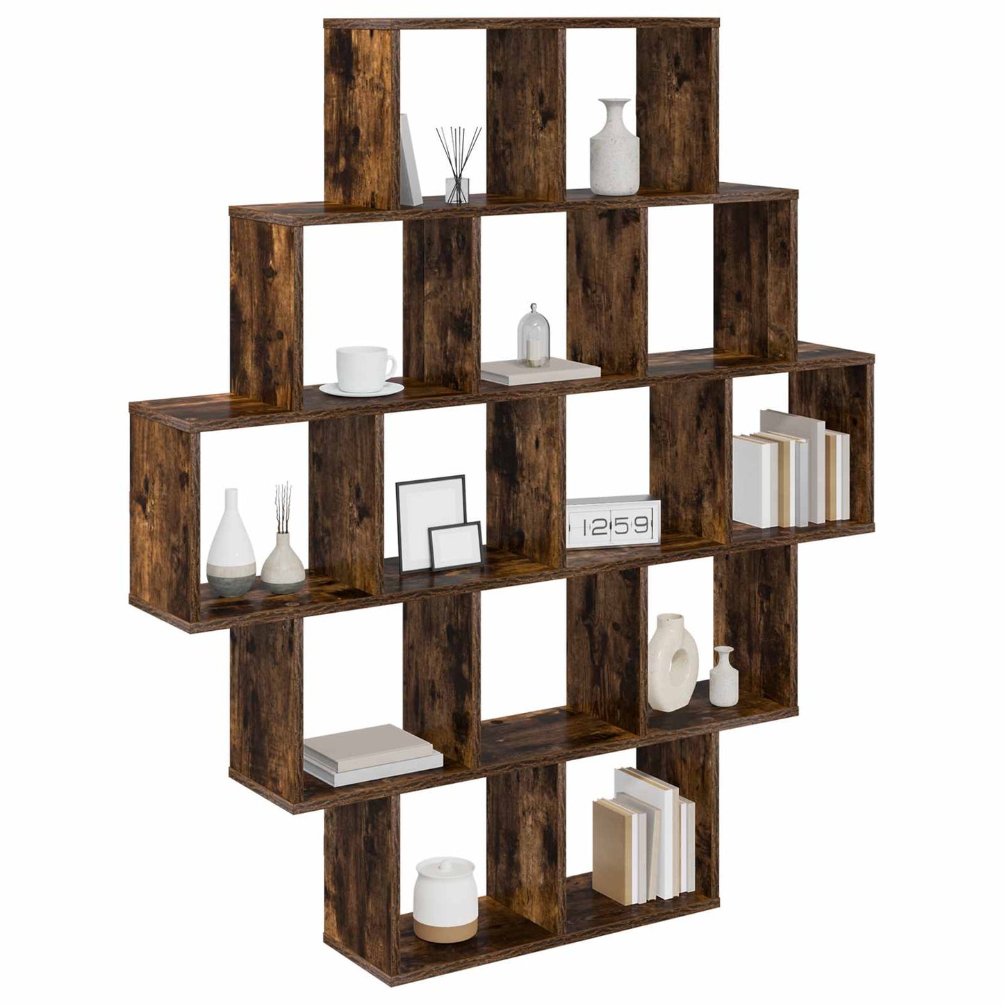 Wandplank Gerookt eiken 120 x 20 x 136 cm Bewerkt hout