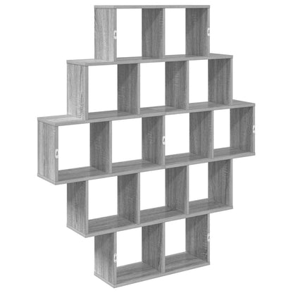 Wandplank Grijs Sonoma 120 x 20 x 136 cm Bewerkt hout
