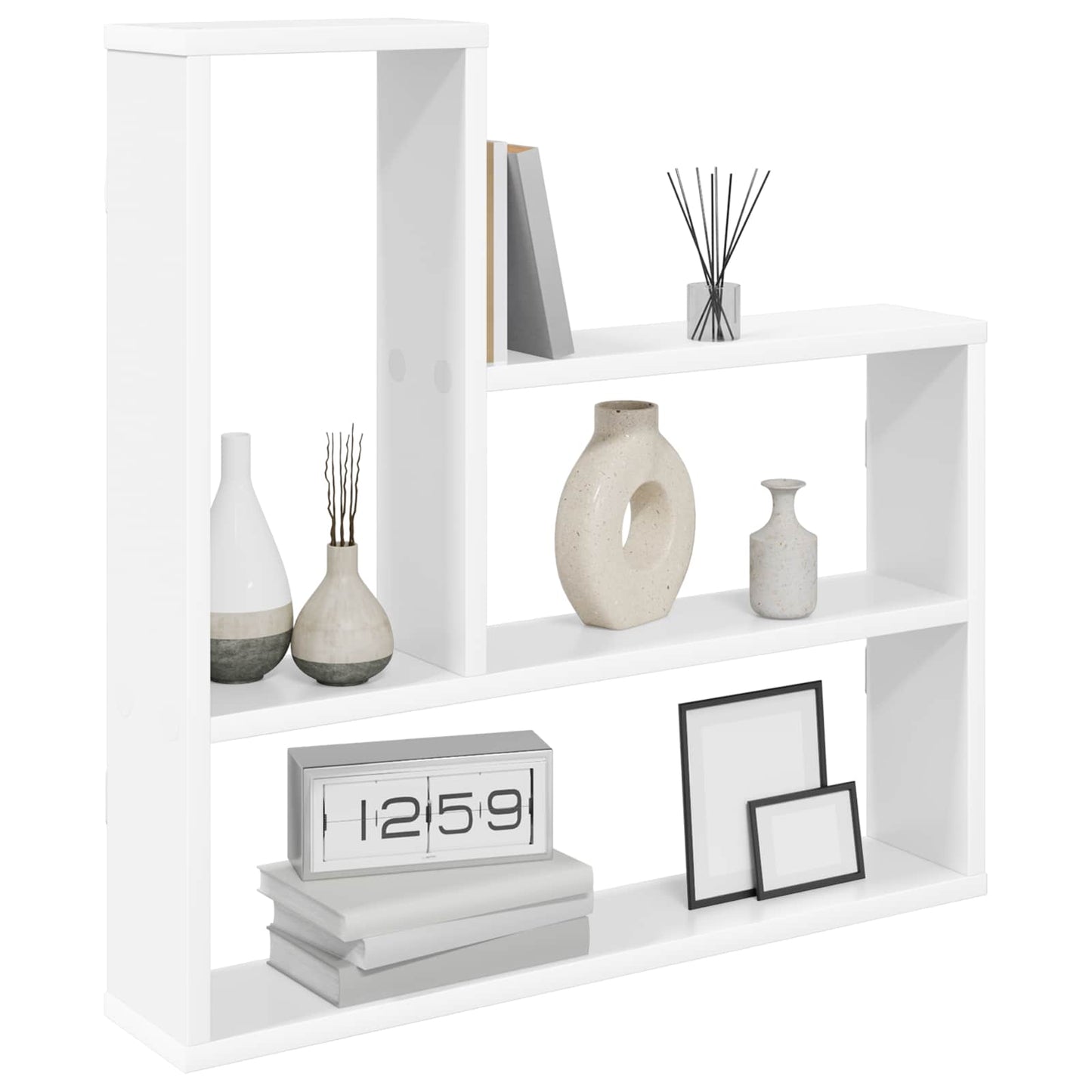 Wandplank Wit 60 x 11 x 60 cm Bewerkt hout