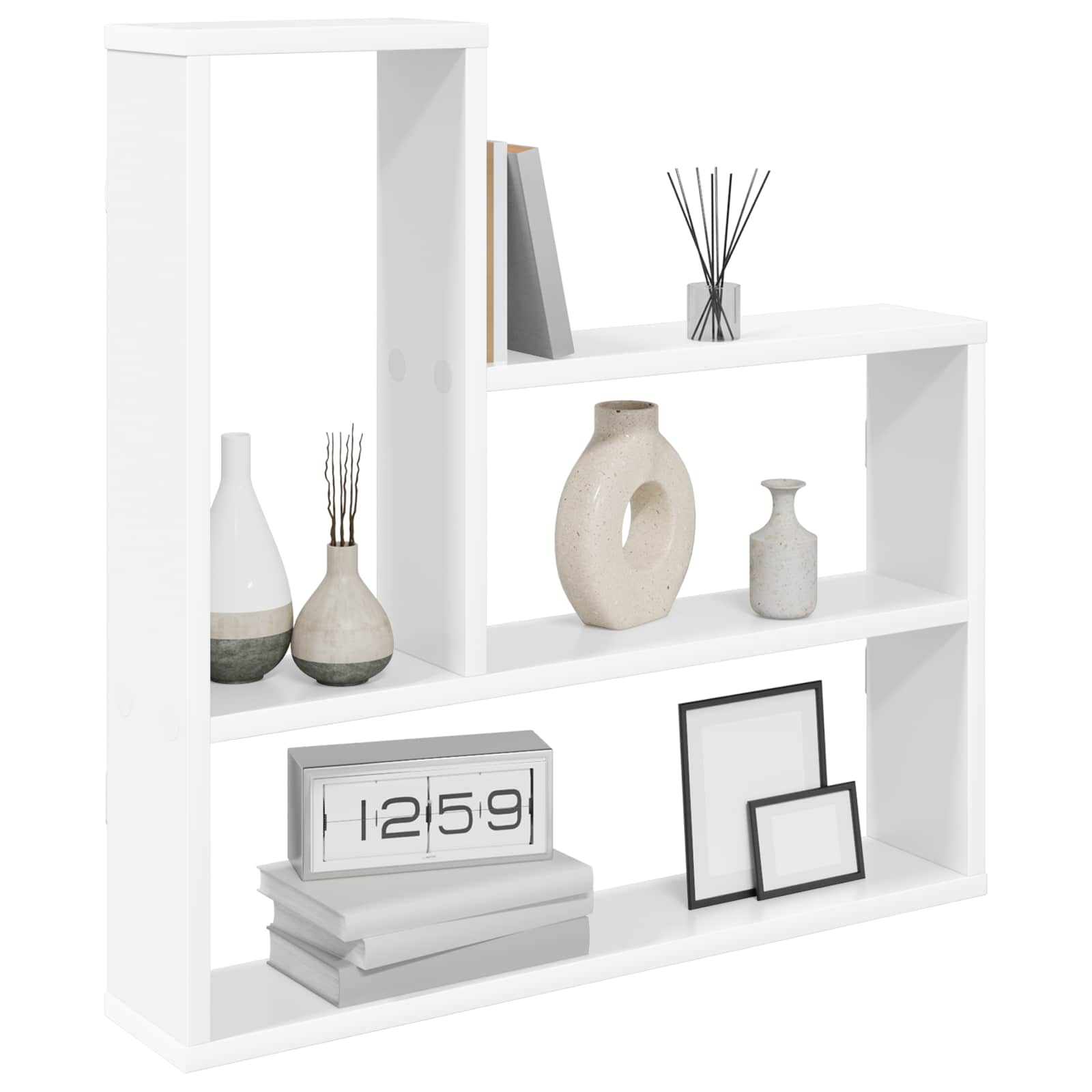 Wandplank Wit 60 x 11 x 60 cm Bewerkt hout