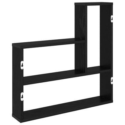 Wandplank Zwart eiken 60 x 11 x 60 cm Bewerkt hout